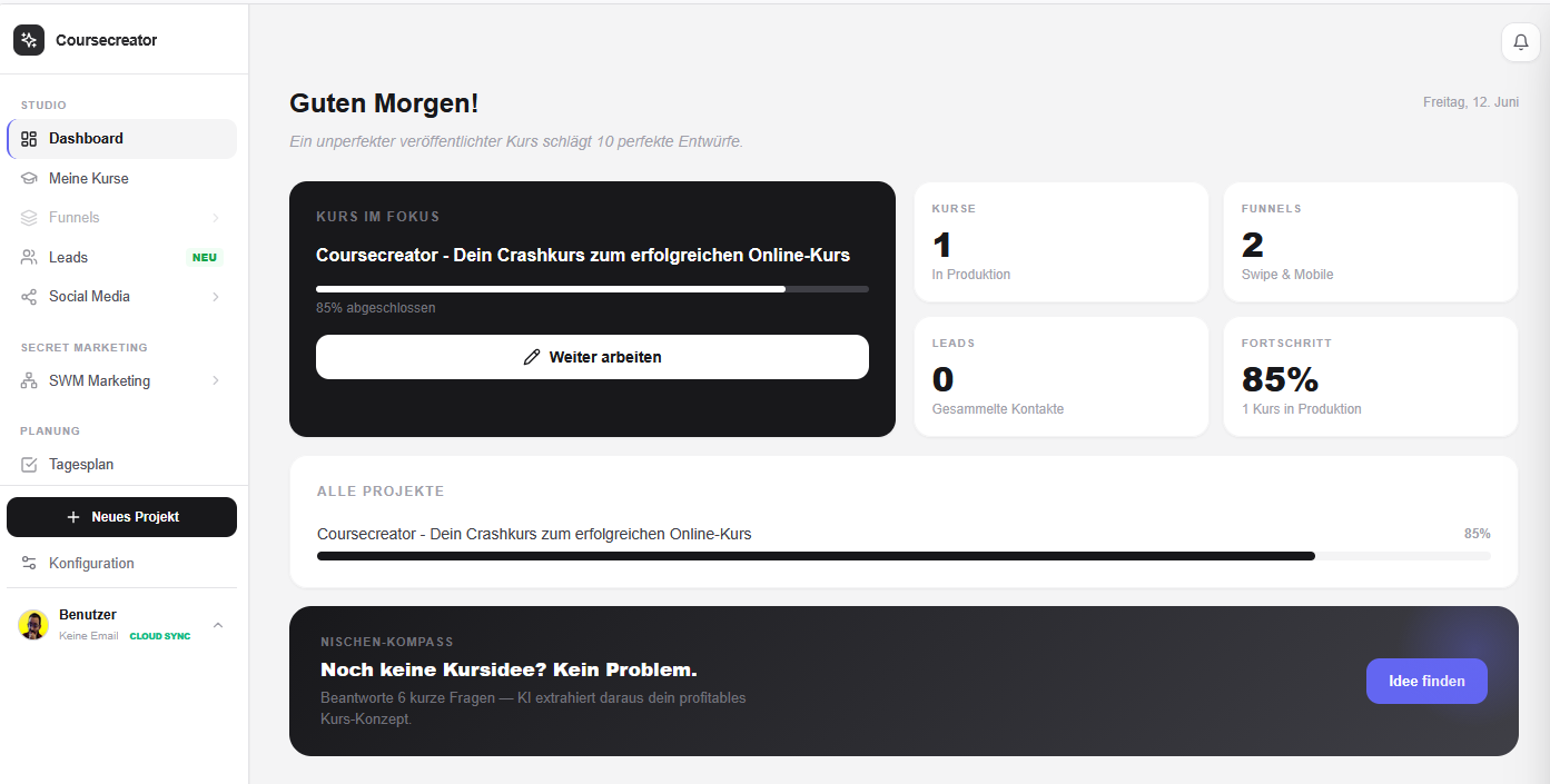 Coursecreator Studio Dashboard