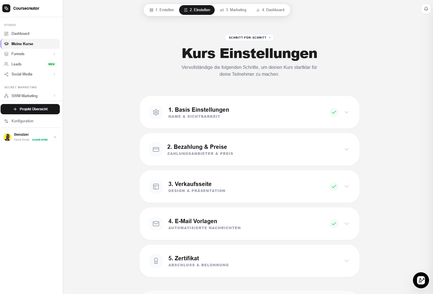 Kurs erstellen