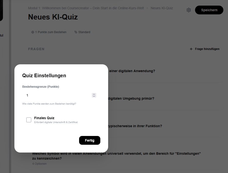 Quiz-Erstellung